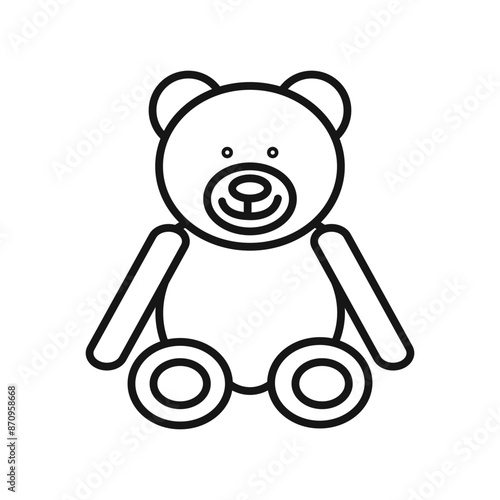 Teddy bear icon Black line art vector © Petsscouts