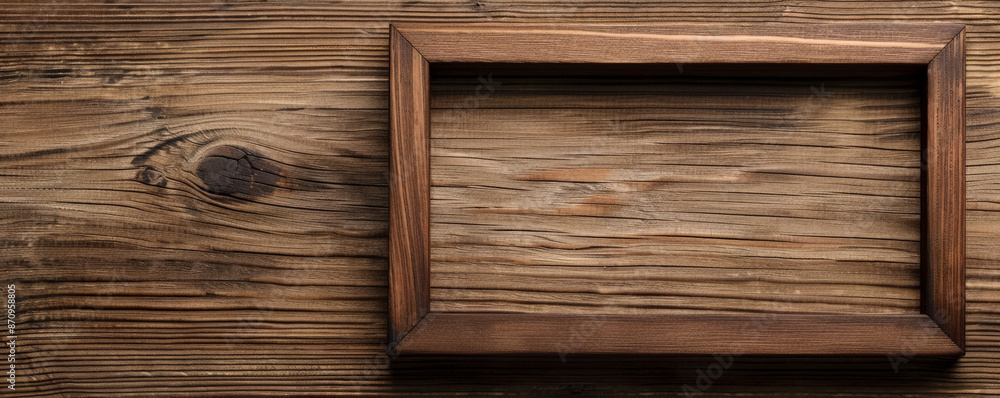 A modern wooden picture frame with a dark walnut finish, set against a ...