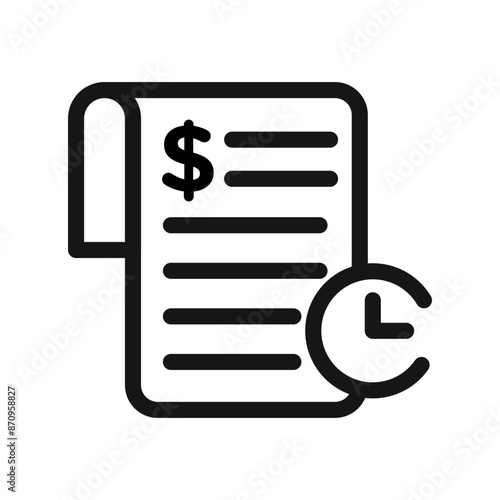 Transaction history icon Black line art vector