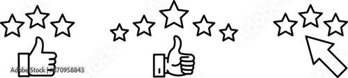 
Customer review and feedback icon set. Containing rating, satisfaction, star, best or high service, quality, positive, thumb up, and survey icon.eps10