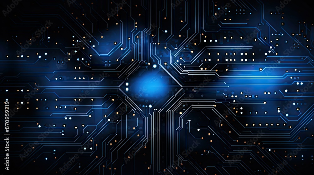 Obraz premium circuit tech background blue