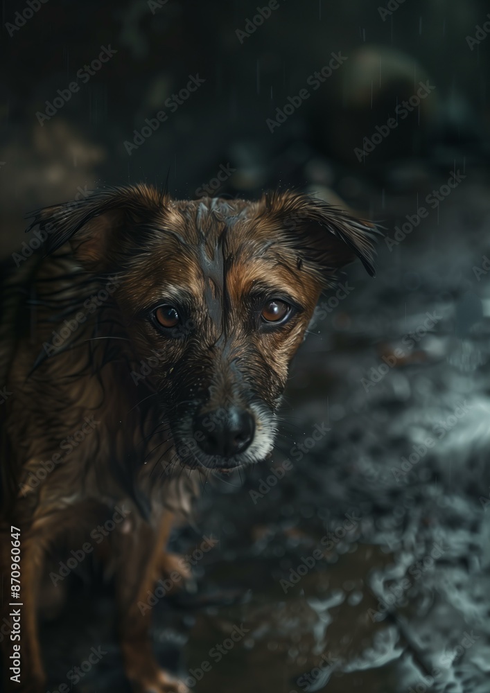 Neglected old dog abandoned neglected in a shelter, illustration of poor animals. Neglected old dog abandoned neglected in a shelter, illustration of poor animals.
