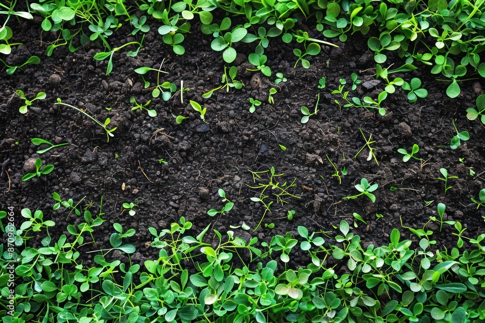 green lawn soil top view background. ai generative green lawn soil top view background. ai generative