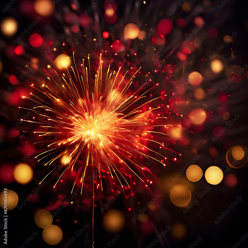 Obraz premium fireworks on the night sky with a blurry background