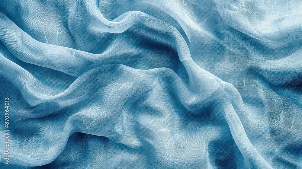 Obraz premium Arctic light blue abstract vintage fabric background for design. Fabric cloth canvas texture. Rough, grain. Matte