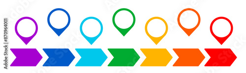 Timeline project planning, project timeline milestones, business journey or process to reach goal, work progress milestone or step to success, plan or strategy diagram concept