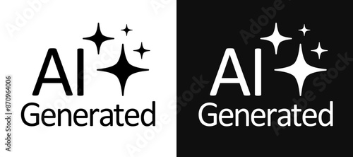 Generated AI icon, generated sign, chat with AI, artificial intelligence concept, command prompt to generated answer