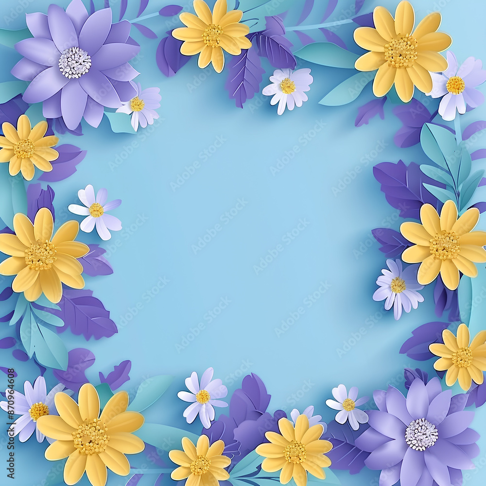 Obraz premium frame with flowers