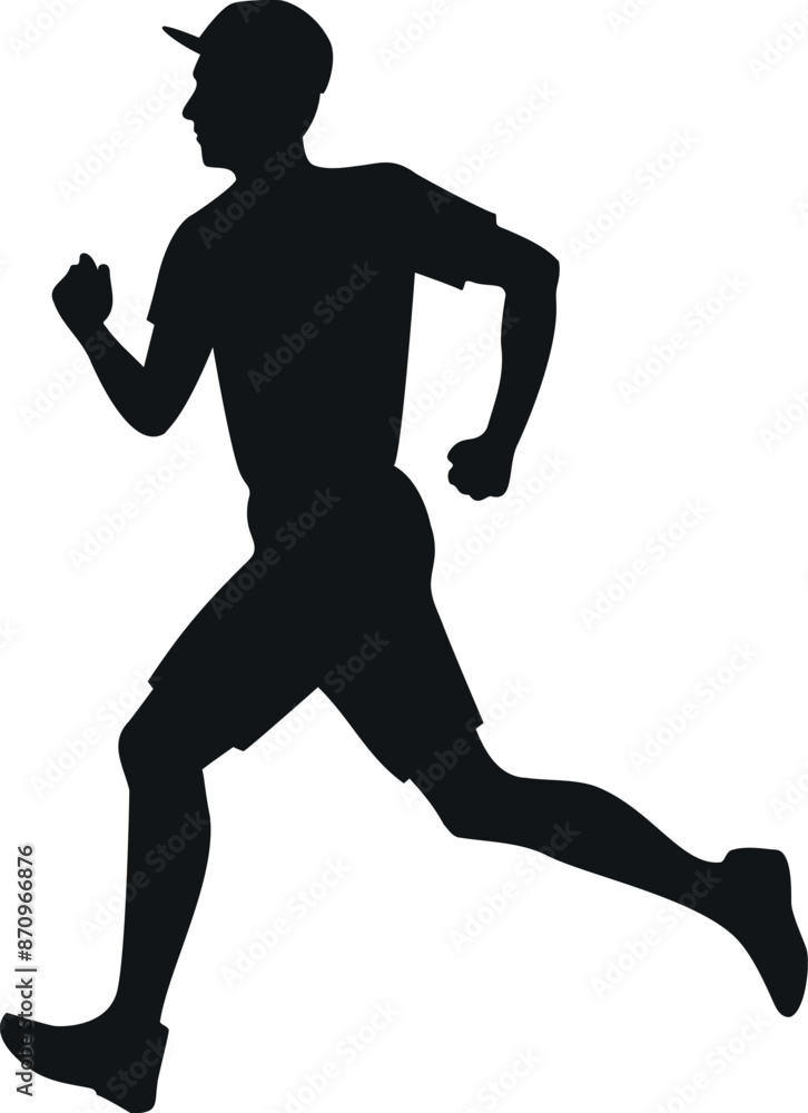 Male runner Running man silhouette simple icon. Male runner Running man silhouette simple icon.