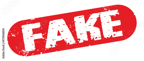 Red fake rubber stamp. Fake Rubber Stamp Vector.Grunge rubber stamp with word Fake in red. Flat design. Vector illustration EPS10.