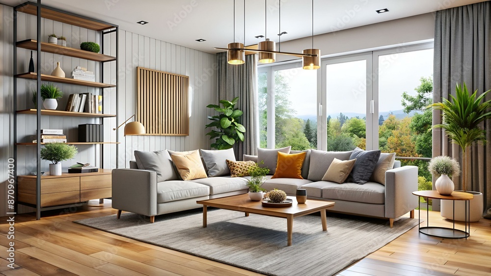modern living room interior with stylish decor, mockup concept modern living room interior with stylish decor, mockup concept