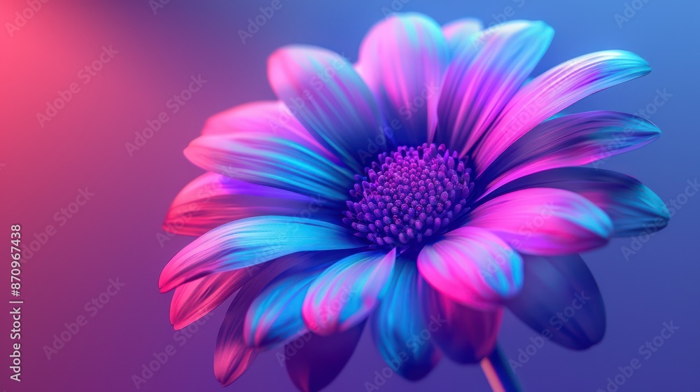 Fototapeta premium A vibrant flower with glowing petals in abstract vivid colors