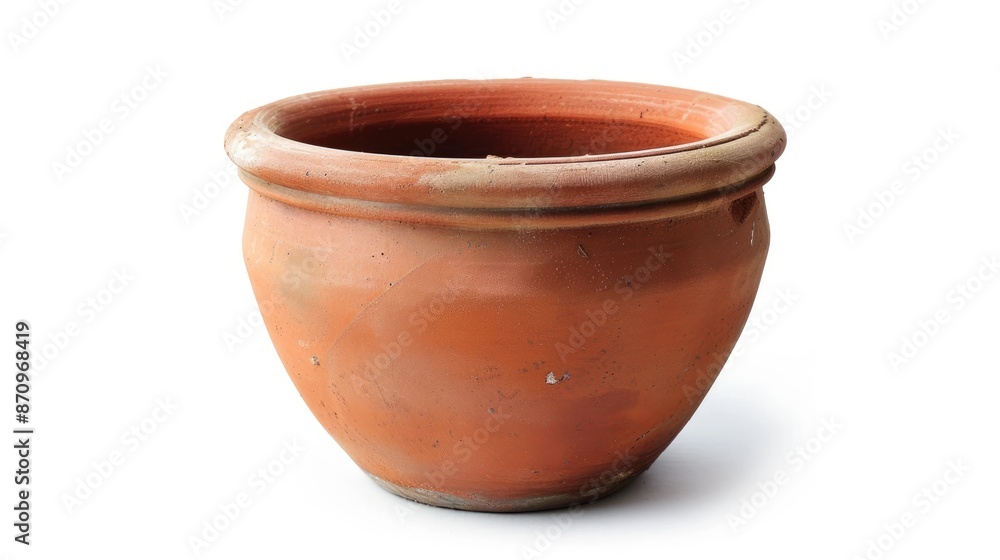 Terracotta flowerpot isolated on white Terracotta flowerpot isolated on white