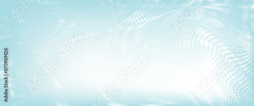 Abstract dot white blue wave pattern gradient texture technology background vector