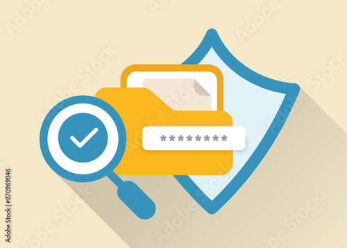 File Safety and Secure Data Management Minimalist Flat Illustration
