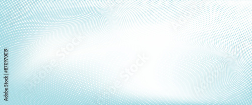 Abstract dot white blue wave pattern gradient texture technology background vector
