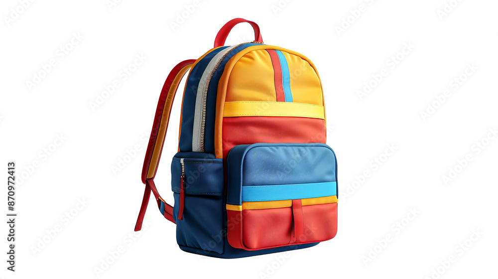 Vibrant and stylish multi-colored backpack with ample storage and durable construction. Perfect for school, travel, and daily use.