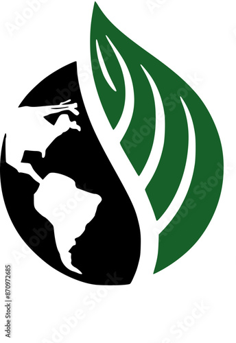 eco friendly earth day concept logo icon design