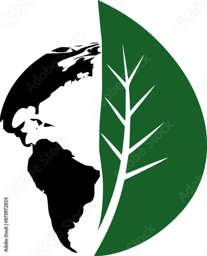 green planet earth day concept logo icon deisgn