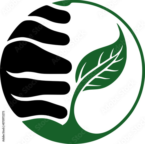 recycle leaf wind globe earth day concept logo icon design