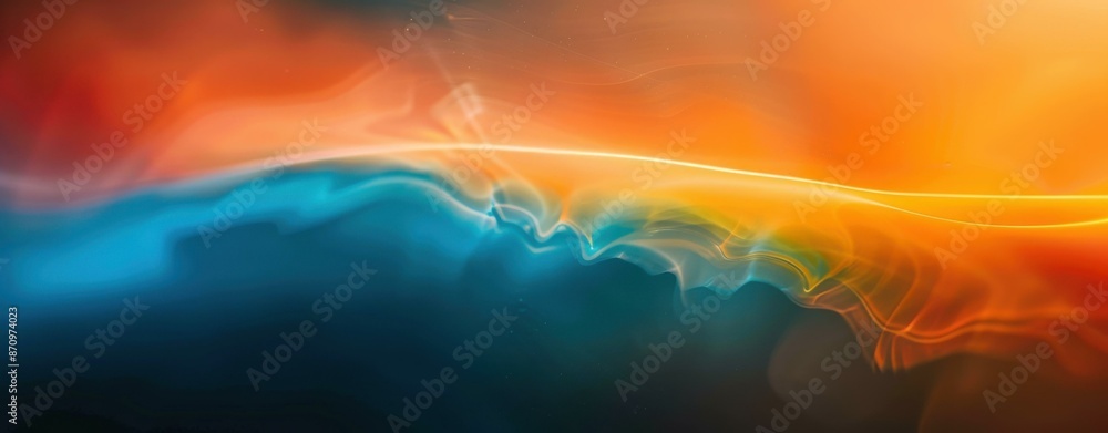 Obraz premium Blue and orange abstract background. AI.