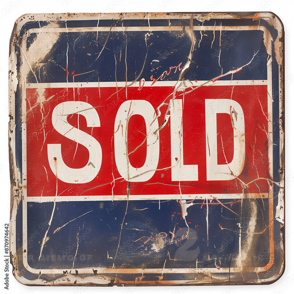 Obraz premium vintage disressed metal sold sign