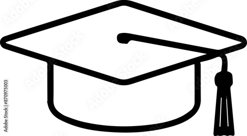 Graduation Hat Cap Icon Illustration