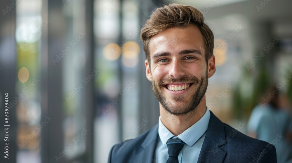 Driven ambitious business specialist with determined focused smile Driven ambitious business specialist with determined focused smile