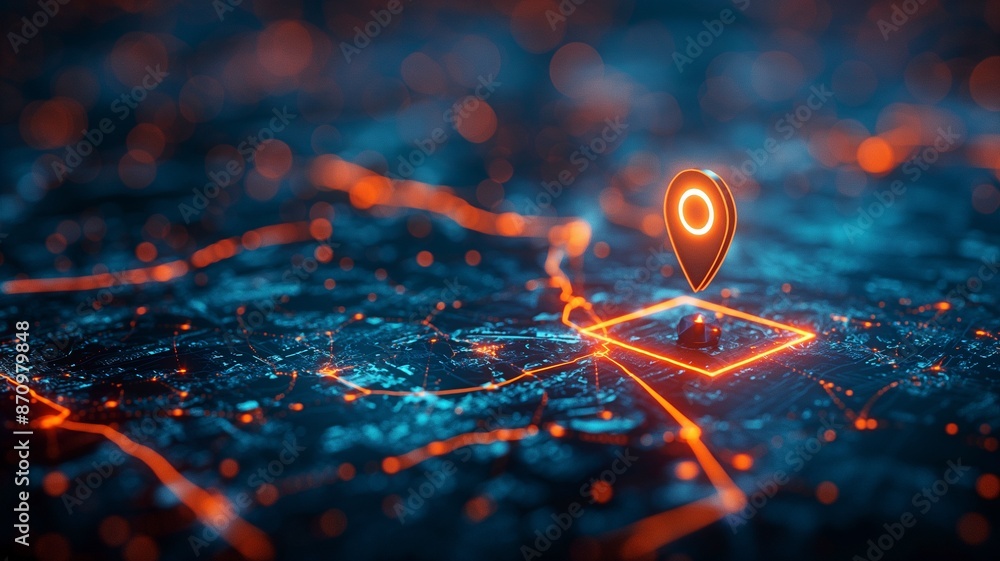 Future map pin position background information on ai technology stock