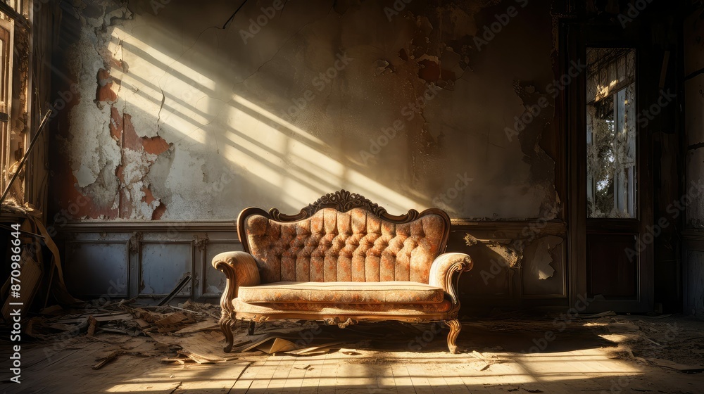 Fototapeta premium dusty sun through window