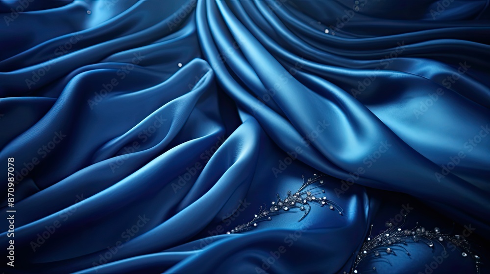 Obraz premium luxurious blue satin