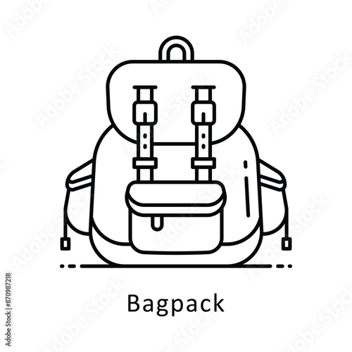 Bag pack vector  outline Design illustration. Symbol on White background EPS 10 File