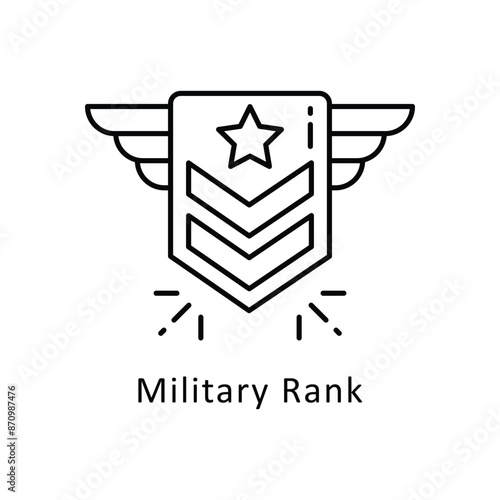 Military Rank vector  outline Design illustration. Symbol on White background EPS 10 File photo