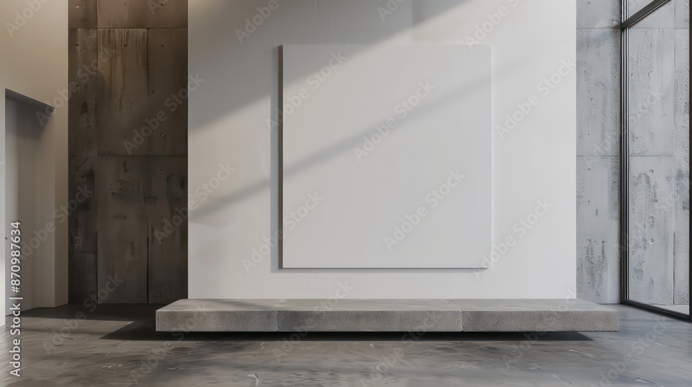 Fototapeta premium modern interior design with empty canvas on wall copy space for wall art