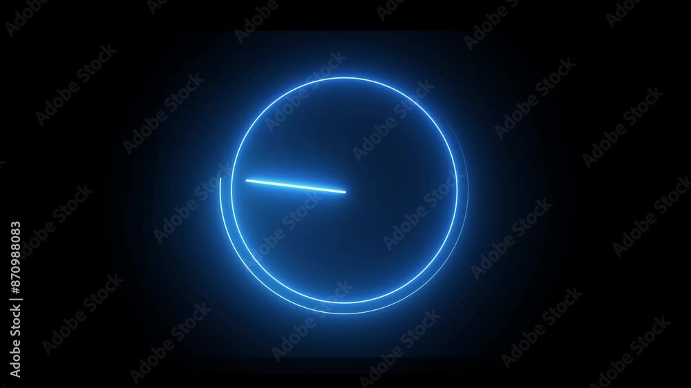 Clock icon neon light 24 hour day fast speed. Bright clock neon animation. Clock icon neon light 24 hour day fast speed. Bright clock neon animation.
