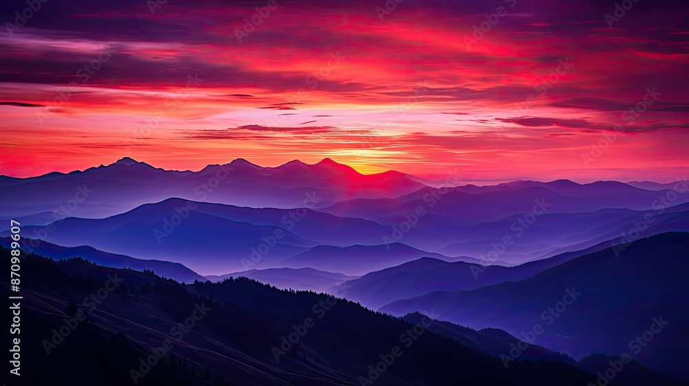 Obraz premium pink purple landscape