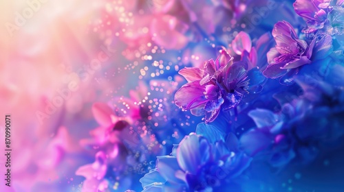Dreamy Close-Up of Pink and Purple Flowers © Nathan