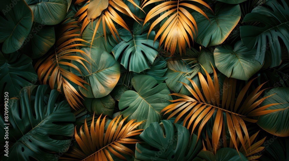 Lush Green Tropical Palm Leaves with Sunlight Lush Green Tropical Palm Leaves with Sunlight