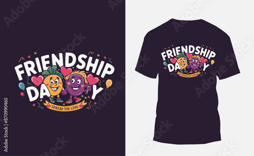 Friendship Day T Shirt Design, Vector