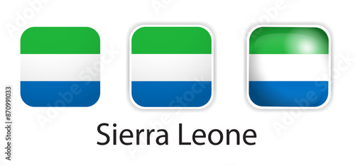 Sierra Leone flag vector icons set in the shape of rounded square Free Download Sierra Leone flag vector icons set in the shape of rounded square - GFXLoad