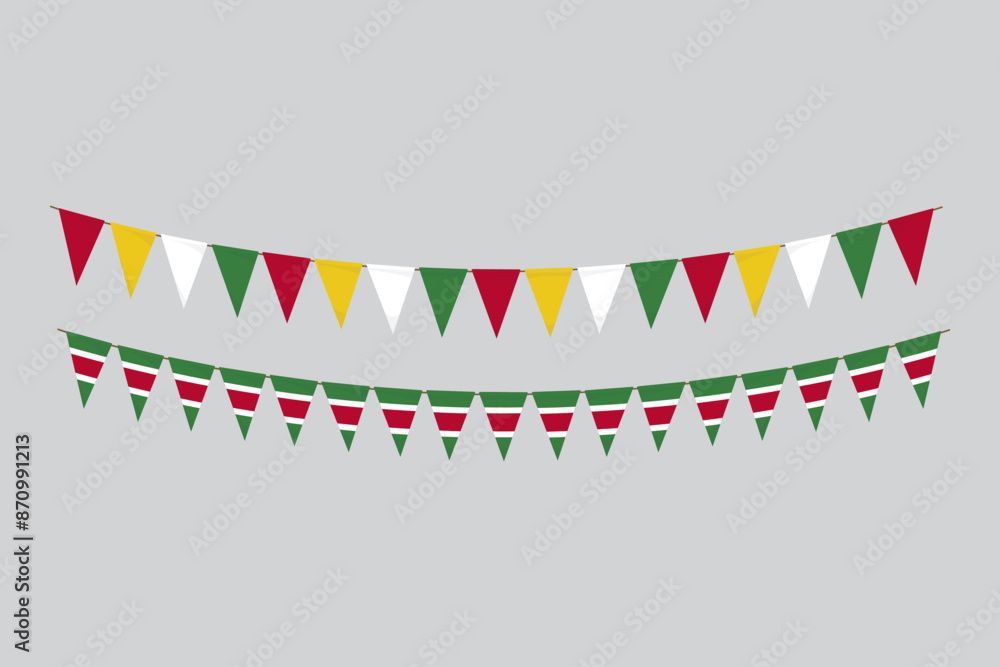 Obraz premium Flags isolated. Suriname paper bunting. flags birthday, anniversary, celebrate event.