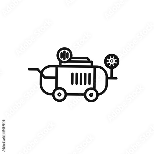 Air compressor pump icon vector set collection for web photo