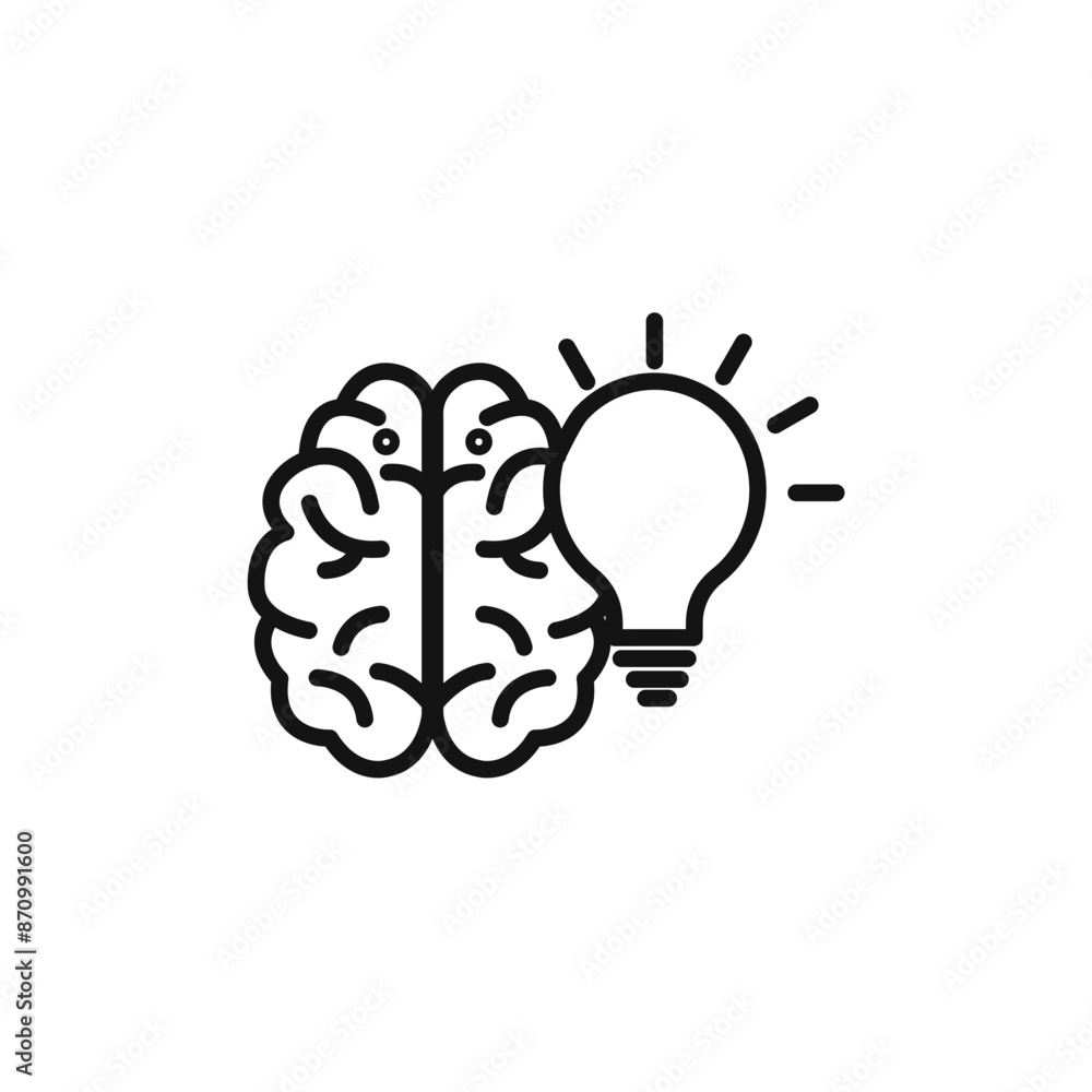 Brain idea icon vector set collection for web Brain idea icon vector set collection for web