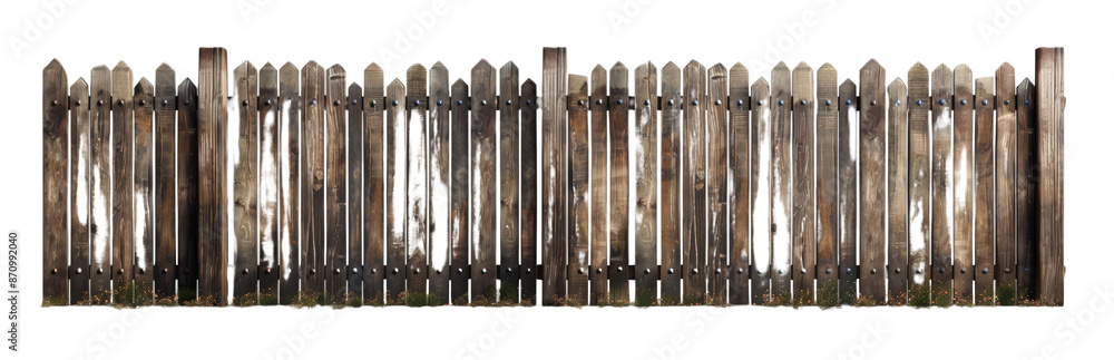 Old wooden fence with weathered planks and rustic textures, perfect for rural, countryside or vintage themes in design and photography. Old wooden fence with weathered planks and rustic textures, perfect for rural, countryside or vintage themes in design and photography.