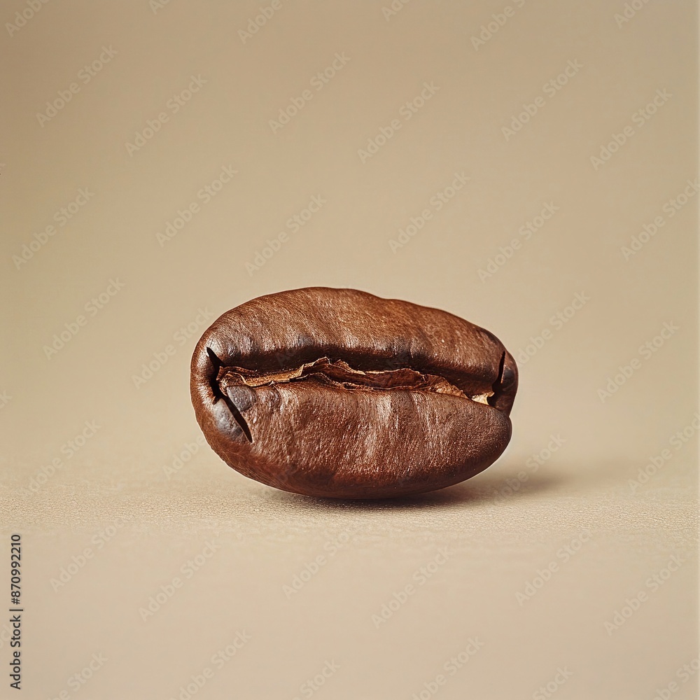 Obraz premium Grande chicco di caffè su sfondo beige