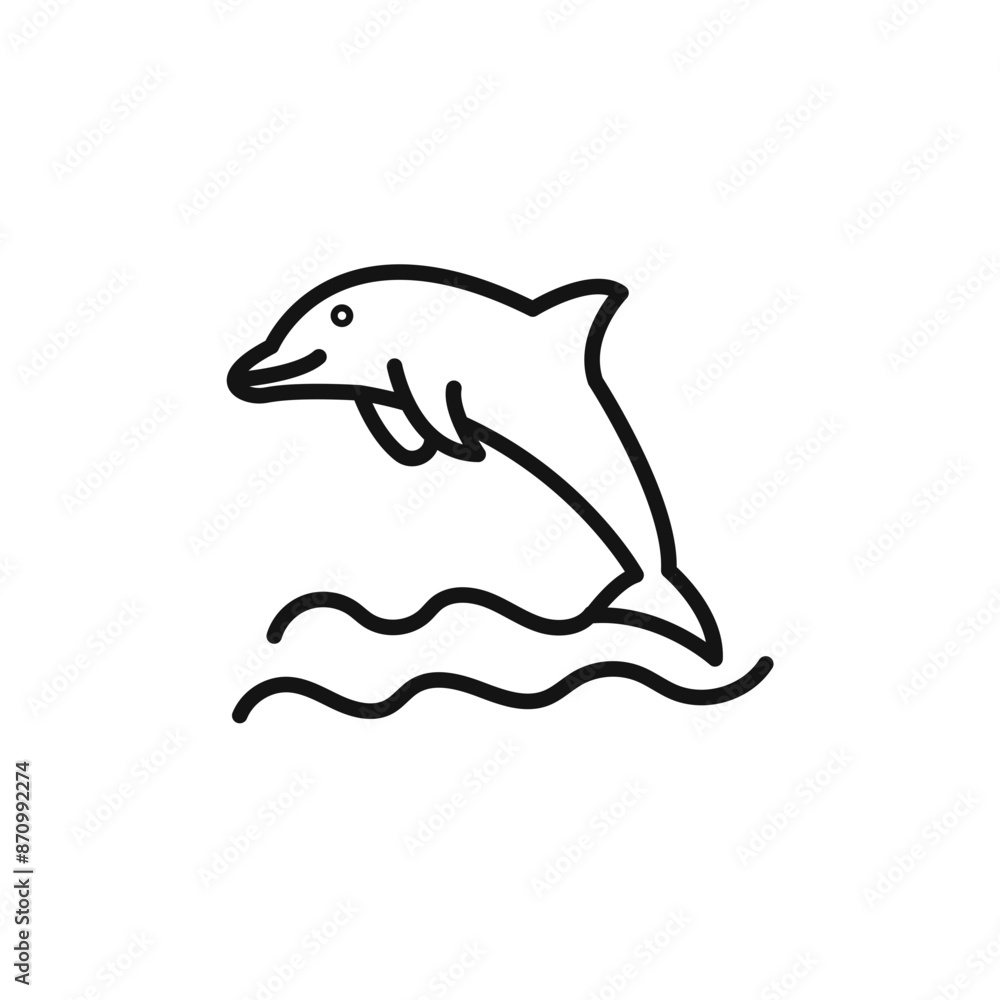 Obraz premium Dolphin icon vector set collection for web
