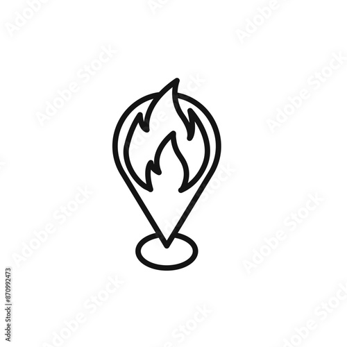 fire location icon vector set collection for web