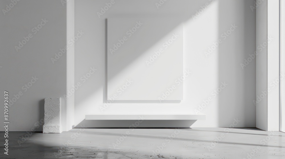 Fototapeta premium interior room concept with empty canvas for wall art, copy space