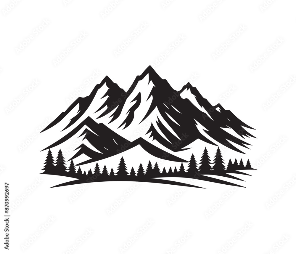 Fototapeta premium mountain vector design,awesome hiking svg,high resolution printable hiking atwork