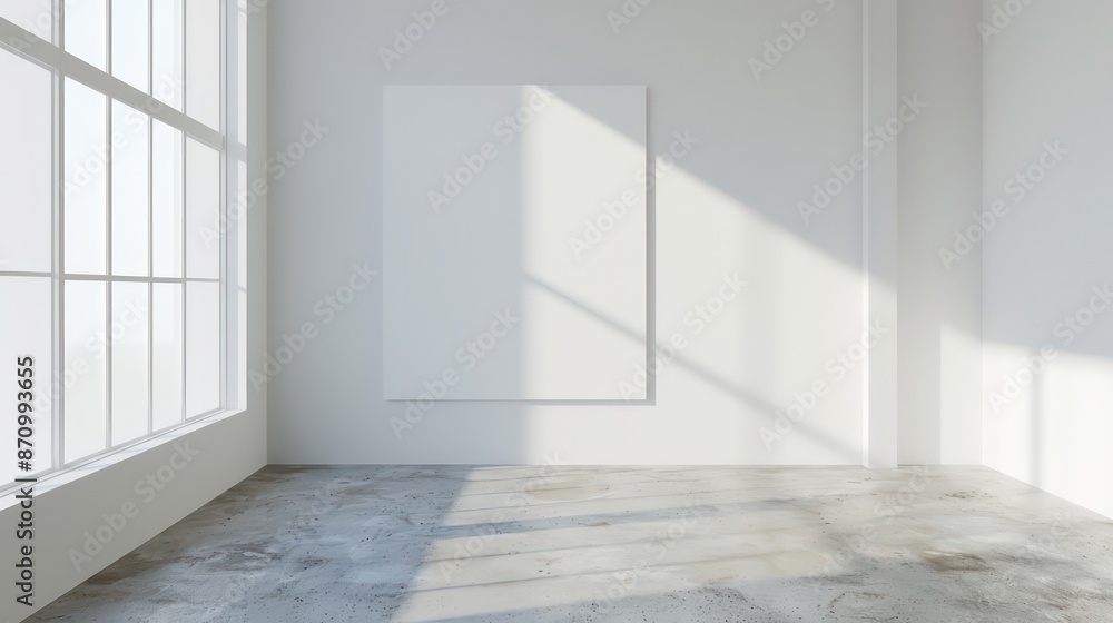 Fototapeta premium interior room concept with empty canvas for wall art, copy space
